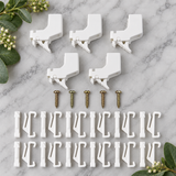 Harrison Drape Curtain Rail Brackets & Super Track Gliders – 5 Brackets + 20 Gliders