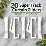 Harrison Drape Curtain Rail Brackets & Super Track Gliders – 5 Brackets + 20 Gliders