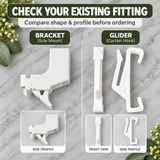 Harrison Drape Curtain Rail Brackets & Super Track Gliders – 5 Brackets + 20 Gliders