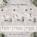 Curtain Track Rail Brackets for Decorail Integra White Curtain Track – Replacement Support Clips Pack of 5