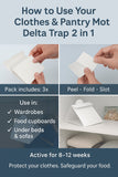 Clothes and Pantry Moth Monitoring Trap Non-Toxic Pheromone Moth Sticky Trap Odourless for Wardrobe and Cupboard Easy Set-Up Long-Lasting (8-12 Weeks)