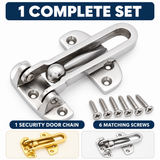 Security Door Guard, Restrictor, Lock Catch, Chrome, Brass, Entrance Hardware.