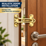 Security Door Guard, Restrictor, Lock Catch, Chrome, Brass, Entrance Hardware.