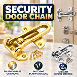 Security Door Guard, Restrictor, Lock Catch, Chrome, Brass, Entrance Hardware.