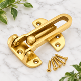 Security Door Guard, Restrictor, Lock Catch, Chrome, Brass, Entrance Hardware.