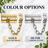 Contract Steel Door Chain 96mm – Electro Brass (EB) or Chrome Plated (CP) – Security Door Chain for Wooden Internal & External Doors