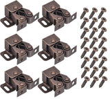 Double Roller Catch – Chrome, Brass, or Bronze Finish – Cabinet, Cupboard & Wardrobe Door Latch with Strike Plate