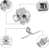Double Roller Catch – Chrome, Brass, or Bronze Finish – Cabinet, Cupboard & Wardrobe Door Latch with Strike Plate