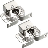 Double Roller Catch – Chrome, Brass, or Bronze Finish – Cabinet, Cupboard & Wardrobe Door Latch with Strike Plate