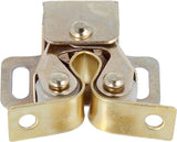 Double Roller Catch – Chrome, Brass, or Bronze Finish – Cabinet, Cupboard & Wardrobe Door Latch with Strike Plate