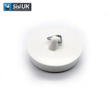 Universal Rubber Sink/Bath Plug - White, 1½" (38mm) and 1¾" (45mm)