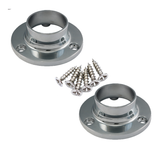 Wardrobe Pole Hanging Rail Fittings – Chrome Clothes Rail Supports for 19mm & 25mm Round Tube – Heavy Duty Wardrobe Pole Brackets