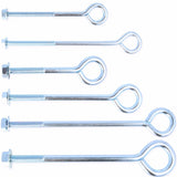 Heavy Duty BZP Eye Bolts – Bright Zinc Plated Steel – Sizes M6, M8, M10 (100mm–250mm)