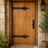 Decorative Dummy Hinges – Black Wrought Iron Fake Hinges for Doors, Gates, and Shutters