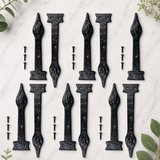 Decorative Dummy Hinges – Black Wrought Iron Fake Hinges for Doors, Gates, and Shutters