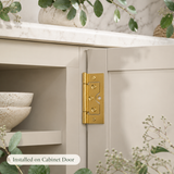 Flush Hinges for Cabinet Doors, Cupboards & Toy Boxes – Silver, Gold, Black or Antique Bronze Furniture Hinges – Various Sizes