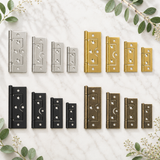 Flush Hinges for Cabinet Doors, Cupboards & Toy Boxes – Silver, Gold, Black or Antique Bronze Furniture Hinges – Various Sizes