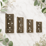 Flush Hinges for Cabinet Doors, Cupboards & Toy Boxes – Silver, Gold, Black or Antique Bronze Furniture Hinges – Various Sizes