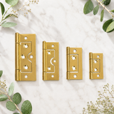 Flush Hinges for Cabinet Doors, Cupboards & Toy Boxes – Silver, Gold, Black or Antique Bronze Furniture Hinges – Various Sizes