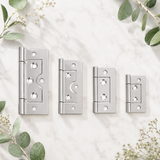Flush Hinges for Cabinet Doors, Cupboards & Toy Boxes – Silver, Gold, Black or Antique Bronze Furniture Hinges – Various Sizes