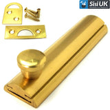 FLAT Flux Sliding Cabinet Bolt – 64mm Door & Cupboard Surface Latch/Lock – Polished Chrome, Polished Brass & Matt Black