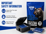 Mouse & Rat Killer Rodent Control Poison Bait Blue Grain Single Feed Killer BRODIFACOUM 0.0025% - THE MAXIMUM LEGAL STRENGTH