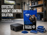 Mouse & Rat Killer Rodent Control Poison Bait Blue Grain Single Feed Killer BRODIFACOUM 0.0025% - THE MAXIMUM LEGAL STRENGTH
