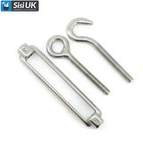 Turnbuckle Wire Tensioner Strainer – Zinc Plated Hook & Eye Cable Tensioner – M5 M6 M8 Rope & Wire Adjuster