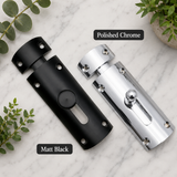 Half Round Slide Bolt – 3" (75mm) Curved Door Bolt Latch – Polished Chrome or Matt Black – Bathroom, Toilet & Door Lock