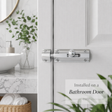 Half Round Slide Bolt – 3" (75mm) Curved Door Bolt Latch – Polished Chrome or Matt Black – Bathroom, Toilet & Door Lock