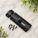 Half Round Slide Bolt – 3" (75mm) Curved Door Bolt Latch – Polished Chrome or Matt Black – Bathroom, Toilet & Door Lock