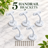Handrail Bracket 63mm Heavy Duty   – Stair Bannister Support for Wooden or Metal Rail – Heavy Duty Zinc, White, Grey, Black Finish