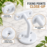 Handrail Bracket 63mm Heavy Duty   – Stair Bannister Support for Wooden or Metal Rail – Heavy Duty Zinc, White, Grey, Black Finish
