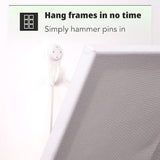 10 x 30mm Plastic Hard Wall Picture Hooks - White | Frame, Mirror, Photo Hanging