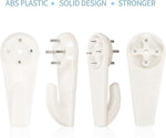 10 x 40mm Plastic Large Hard Wall Picture Hooks - White | Frame, Mirror, Photo Hanging - Sisi UK Ltd