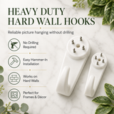 Heavy-Duty Hard wall Picture Hooks – No Drilling Required Mini/Small/Medium/Large