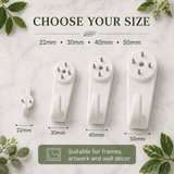Heavy-Duty Hard wall Picture Hooks – No Drilling Required Mini/Small/Medium/Large