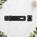 Black Hasp & Staple Security Latch – Padlockable Door, Gate & Shed Fastener – 75mm, 100mm & 150mm Sizes