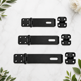 Black Hasp & Staple Security Latch – Padlockable Door, Gate & Shed Fastener – 75mm, 100mm & 150mm Sizes