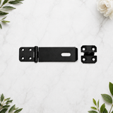Black Hasp & Staple Security Latch – Padlockable Door, Gate & Shed Fastener – 75mm, 100mm & 150mm Sizes