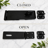 Black Hasp & Staple Security Latch – Padlockable Door, Gate & Shed Fastener – 75mm, 100mm & 150mm Sizes