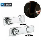 Hasp & Staple Locking Polished Chrome – 75mm & 115mm Heavy Duty Security Latch for Shed, Gate, Door, Cupboard