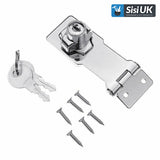 Hasp & Staple Locking Polished Chrome – 75mm & 115mm Heavy Duty Security Latch for Shed, Gate, Door, Cupboard