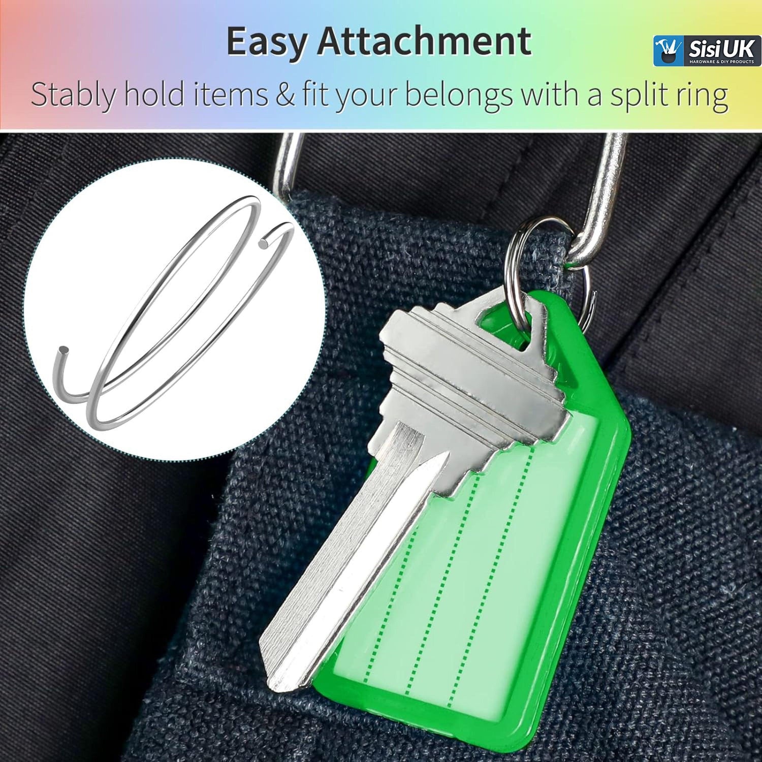 25PCS Key Tags, Coloured Plastic Key Fobs Tags Key RingS Tags with Split Ring - Sisi UK Ltd