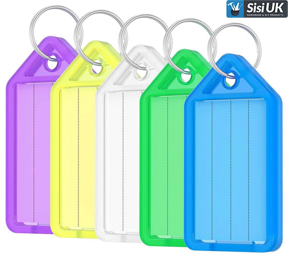 25PCS Key Tags, Coloured Plastic Key Fobs Tags Key RingS Tags with Split Ring - Sisi UK Ltd