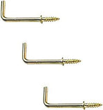 Brass L Shaped Shouldered Cup Hook 32mm (1 1/4 Inch) - Pack of 10