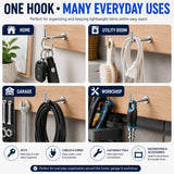 L Hook Polished Chrome Steel– Heavy Duty Square Cup Hooks for Wall Hanging, Screw-In Hangers