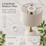 Metal Lamp Shade Reducer Plate – Light Fitting Ring Washer Adaptor Converter for Ceiling & Pendant Lampshades