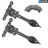 Spear Hinges Black Ironmongery – Antique Hinges - Heavy Duty Decorative Door and Gate Hinges (152mm, 225mm, 300mm)
