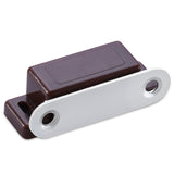 Magnetic Catch – Cabinet & Cupboard Door Latch with Strike Plate – White or Brown – Strong Hold for Kitchen, Wardrobe & Drawer